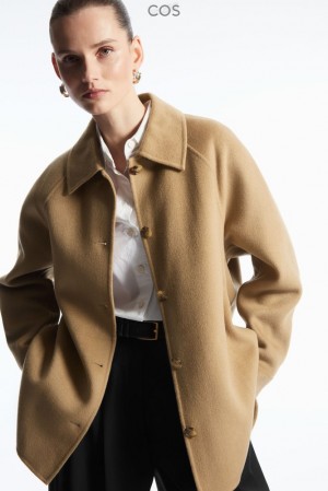 Beige COS Double-Faced Wool Jacket Coats & Jackets | IE41-B5ZO