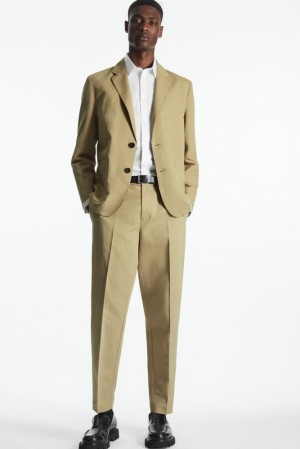 Beige COS Linen And Cotton-Blend Tailored Pants Pants | AQ03-R1HV