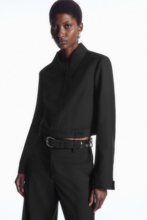 Black COS Deconstructed Tailored Jacket Coats & Jackets | UZ05-M9BG