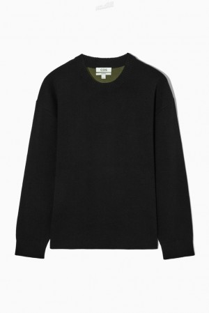 Black COS Double-Faced Merino Wool Sweater Sweaters & Cardigans | ZU11-M2VZ