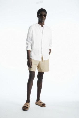 Black COS Elasticated Poplin Shorts Shorts | AS68-F9NV