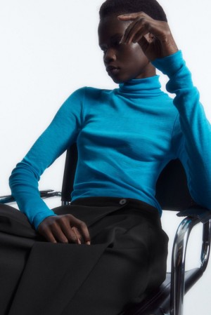 Black COS Merino Wool Turtleneck Top Tops | ND03-X7XB