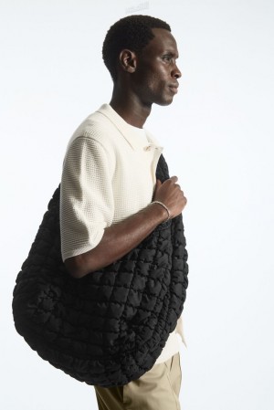 Black COS Oversized Quilted Crossbody Bags | XR55-H2AA