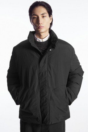 Black COS Padded Magnetic-Collar Jacket Coats & Jackets | EO63-W6ZX