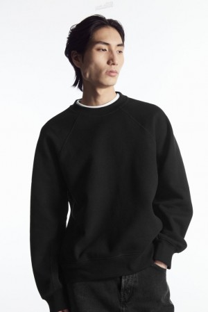 Black COS Panelled Sweatshirt Sweatshirts & Hoodies | PM49-V5BC