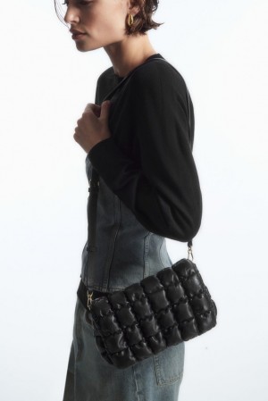 Black COS Quilted Crossbody - Leather Bags | LW87-F6IR