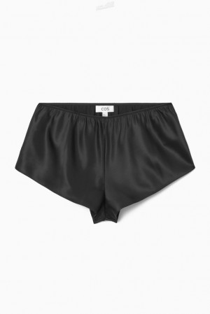 Black COS Silk-Satin Shorts Pants | FG26-P8XE