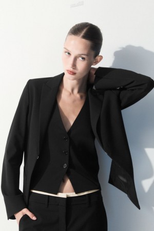 Black COS The Deconstructed Blazer Blazers & Tailoring | IZ85-W6CE