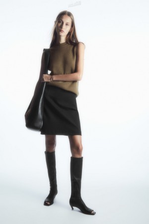 Black COS Twill Mini Skirt Skirts | MP79-F1UV