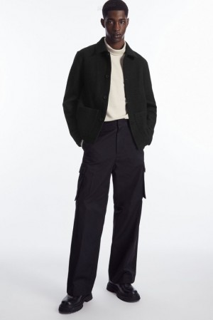 Black COS Wide-Leg Cargo Pants Pants | TQ22-E1DV