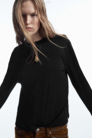 Black COS Wide-Sleeved Top Tops | DJ33-S5XX