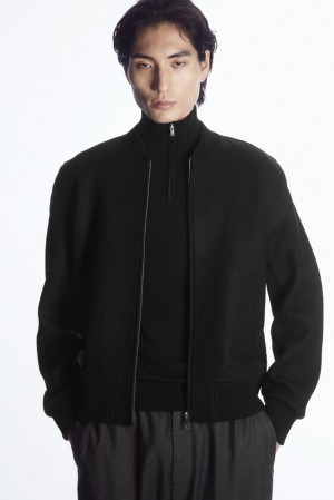 Black COS Wool Bomber Jacket Coats & Jackets | HF13-G4GX