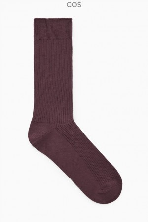 Blue COS Ribbed Socks Socks | MK68-B8IX