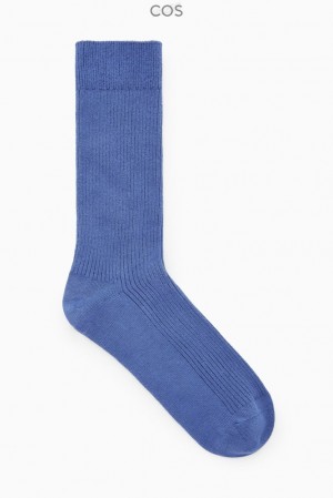 Blue COS Ribbed Socks Socks | YX55-W8EV