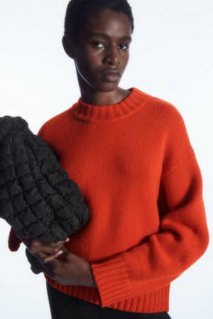 Bright Orange COS Chunky Pure Cashmere Crew-Neck Sweater Sweaters & Cardigans | OK83-C6KY