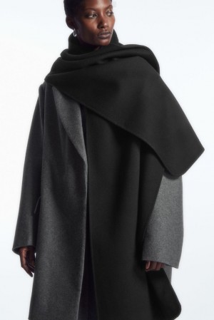 Brown COS Oversized Double-Faced Wool Scarf Scarves | BM93-P2IF