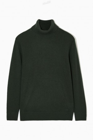 Dark Green COS Wool-Cashmere Turtleneck Jumper Knitwear | QZ76-C4LY