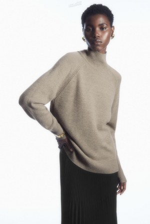 Dark Navy COS Pure Cashmere Turtleneck Jumper Knitwear & Cardigans | OF06-W0LO