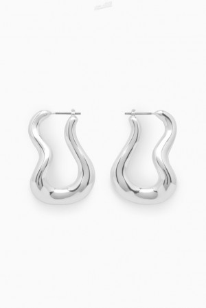 Gold COS Wavy Hoop Earrings Jewelry & Jewellery | NE92-L9IT