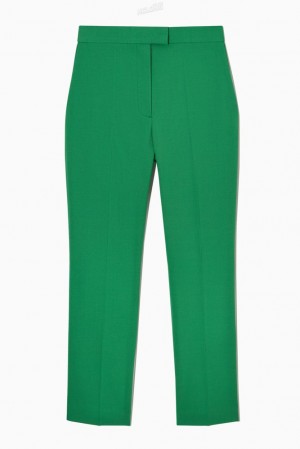 Green COS Straight-Leg Wool Trousers Trousers | NZ96-J3TP