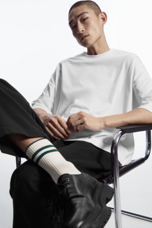 Grey / White / Striped COS Striped Sports Socks Socks | ZA91-E1AX