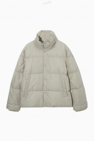 Light Grey COS Short Puffer Jacket Coats & Jackets | PP49-X1SS