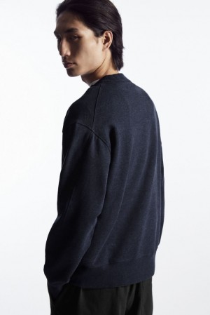 Navy COS Mock-Neck Sweatshirt Sweaters & Cardigans | BH77-G0XK