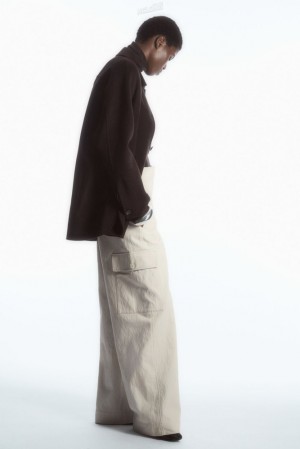 Navy COS Wide-Leg Cargo Pants Pants | HT77-I6IB