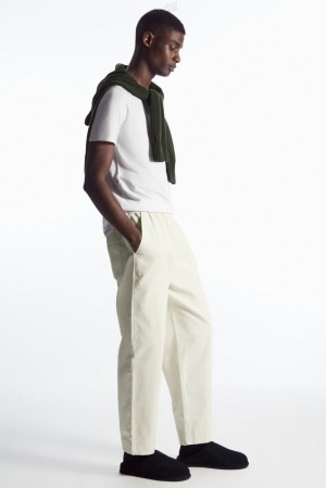 Off-White COS Elasticated Twill Pants Pants | UQ10-R2XD