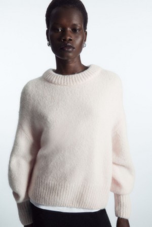 White COS Alpaca-Blend Crew-Neck Jumper Knitwear & Cardigans | NI76-H6SF