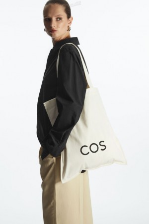 White COS Cos Canvas Tote Bag Bags | OK26-H0FO