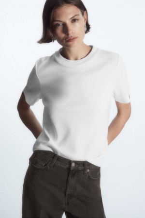 White COS The Clean Cut T-Shirt T-shirts | DE07-S0VM