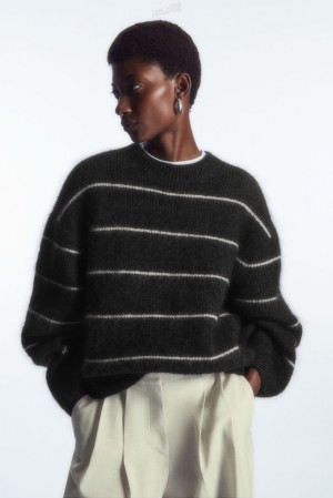 White / Striped COS Textured Mohair-Blend Jumper Knitwear & Cardigans | CV19-O9IO