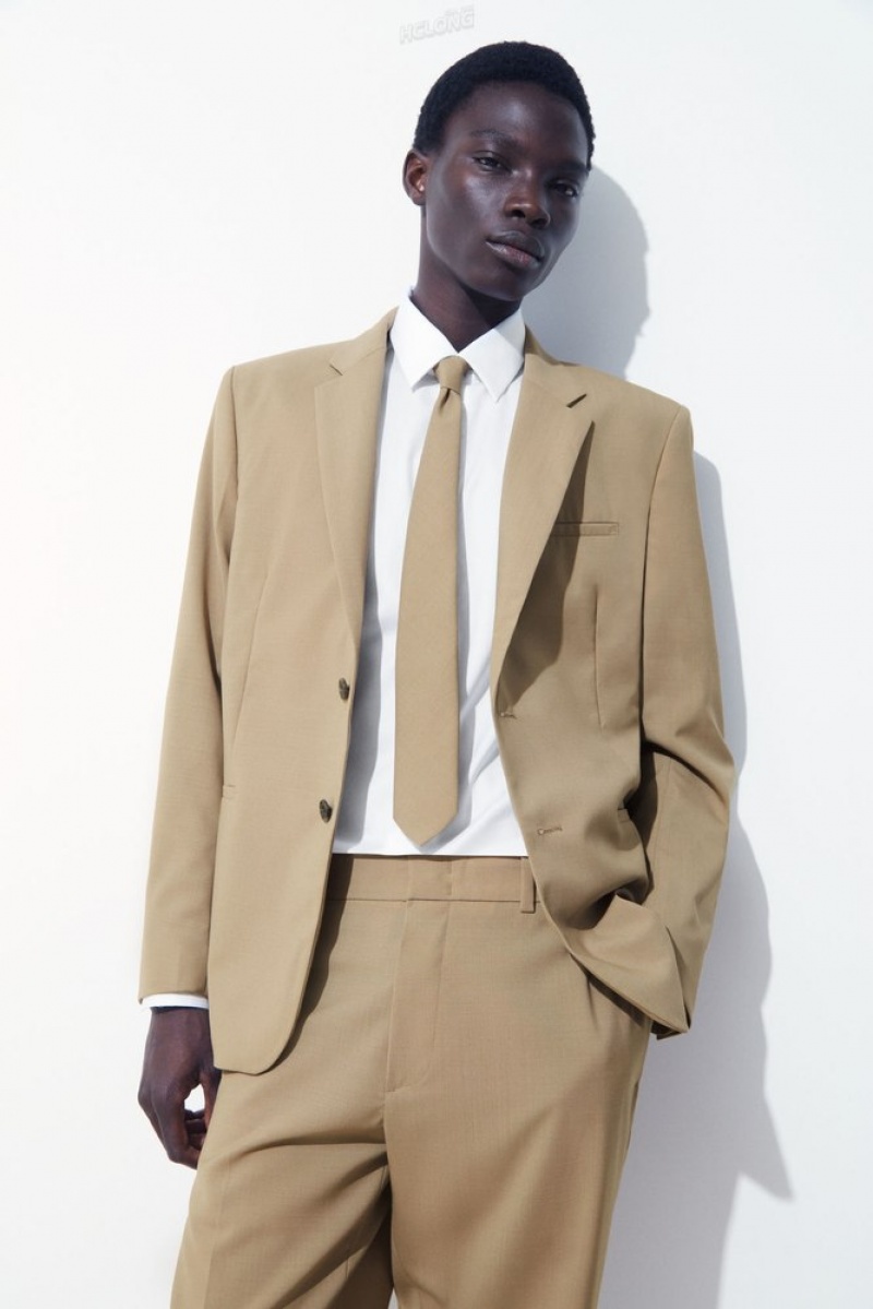 Beige COS The Wool Tie Ties | WH33-X5FQ