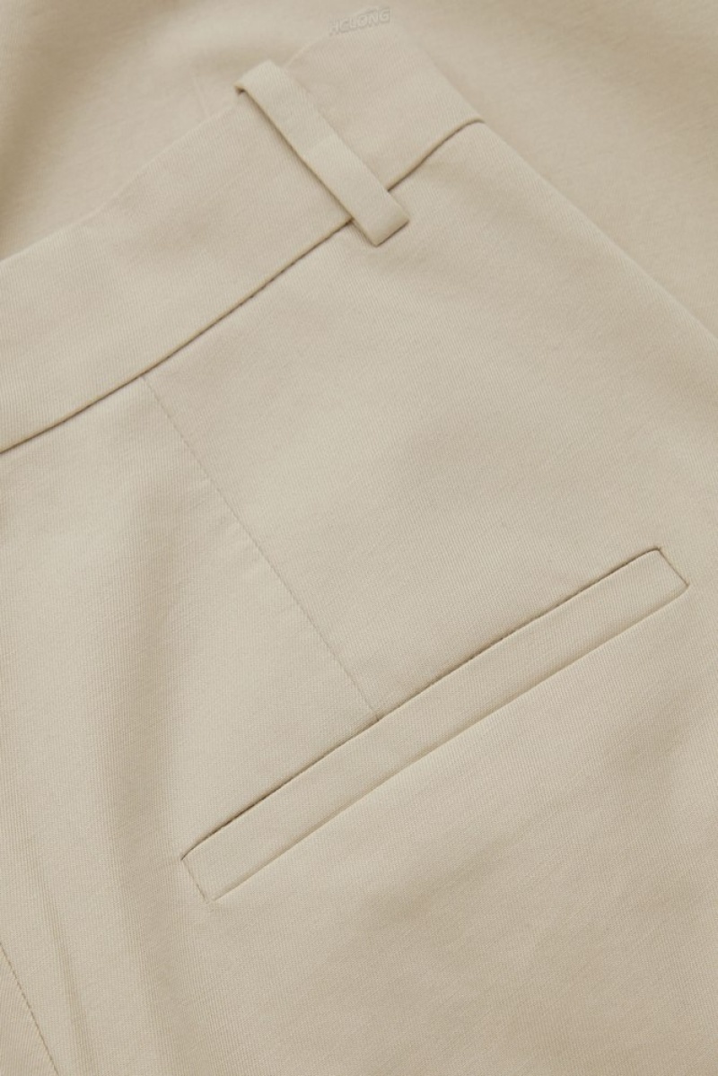 Beige COS Wide-Leg Tailored Trousers Pants | AN45-V4KE