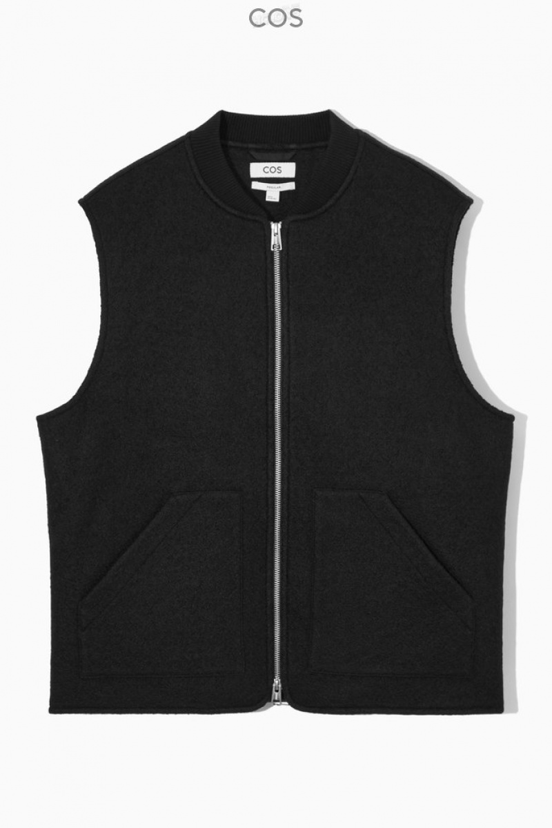 Black COS Boiled-Wool Gilet Coats & Jackets | LJ33-R8TY