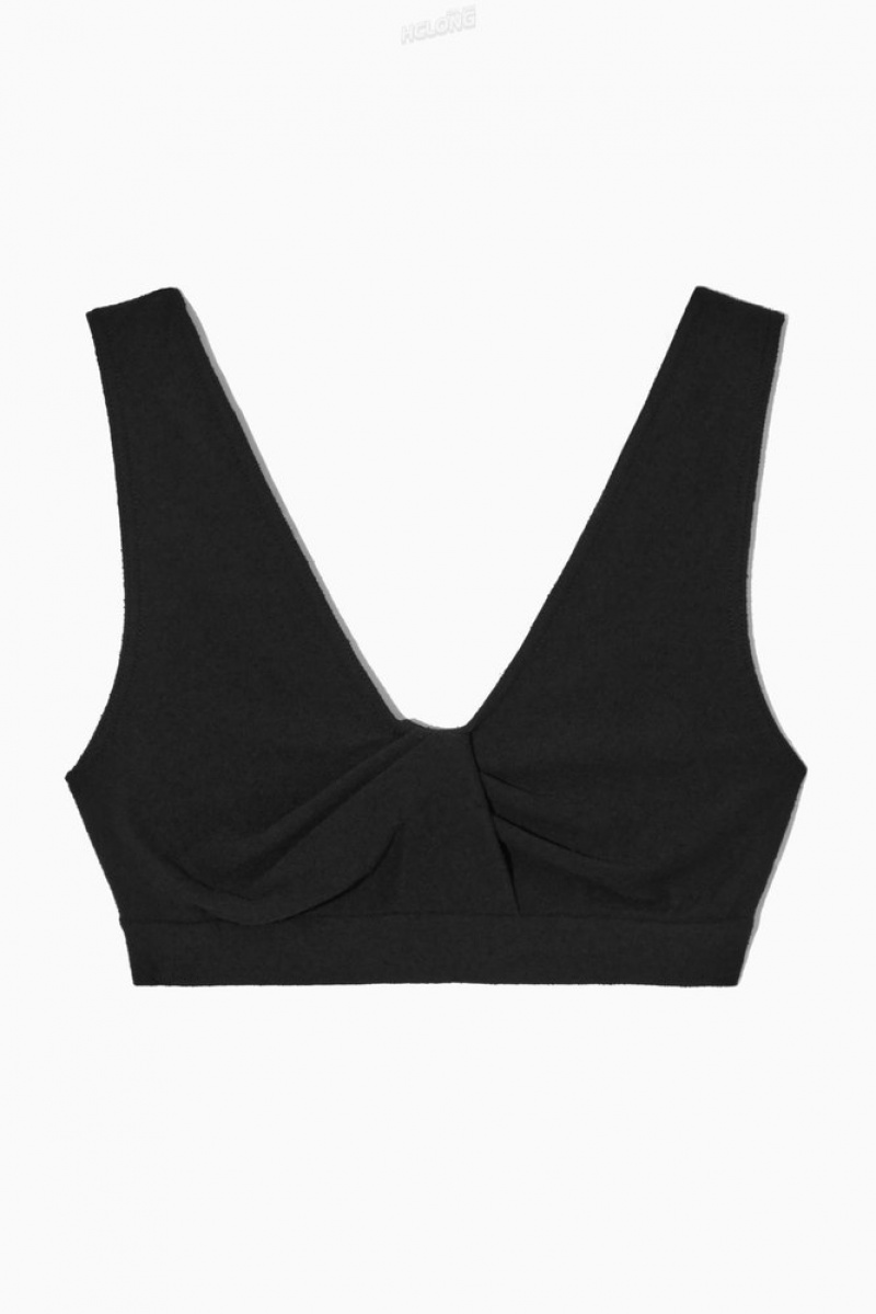 Black COS Bouclé Bra Top Underwear | IN65-M5ZH