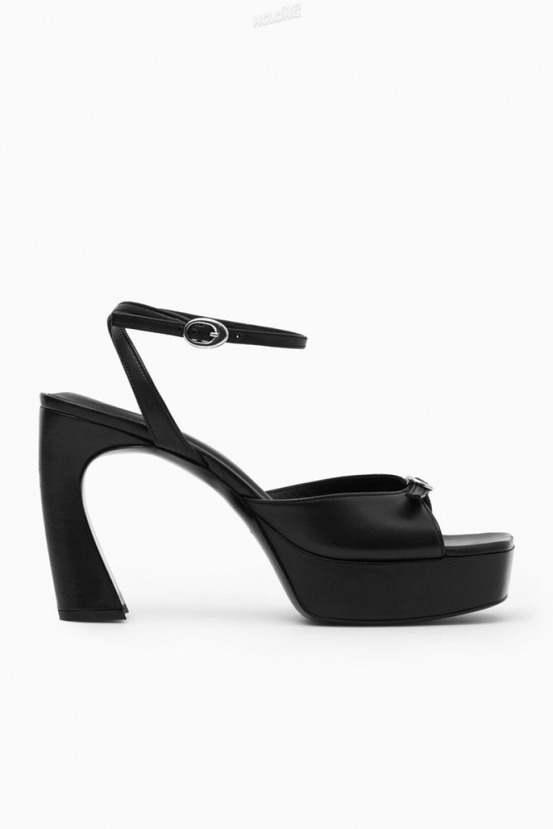 Black COS Buckled Platform Sandals Sandals | MH31-F4AT