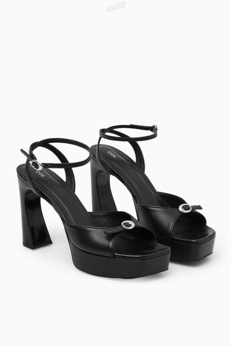 Black COS Buckled Platform Sandals Sandals | MH31-F4AT