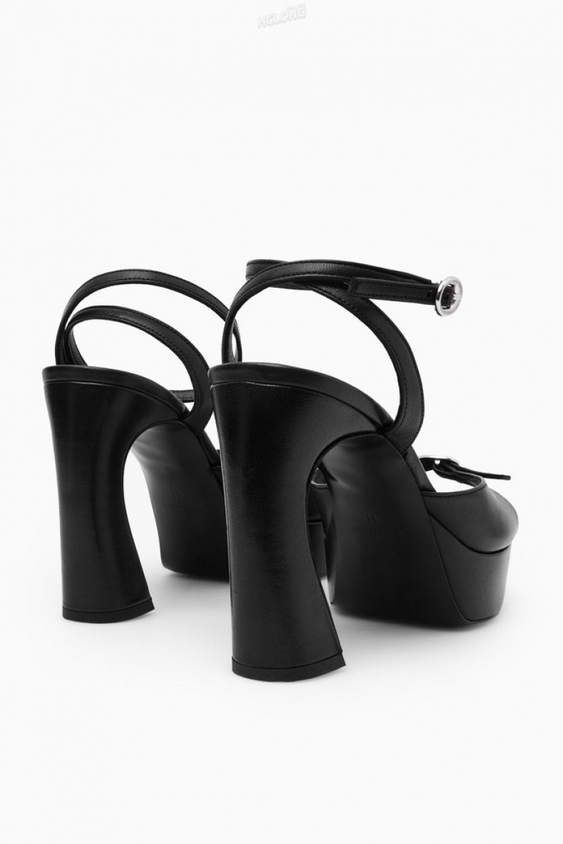 Black COS Buckled Platform Sandals Sandals | MH31-F4AT