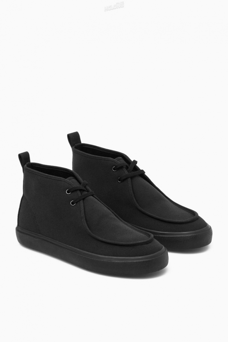 Black COS Canvas Chukka Boots Boots | AY61-J4DX