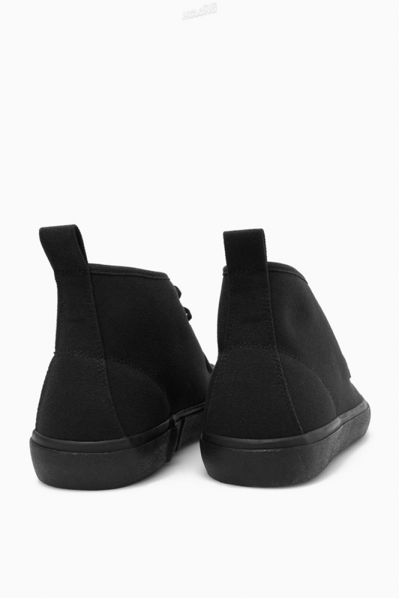 Black COS Canvas Chukka Boots Boots | AY61-J4DX