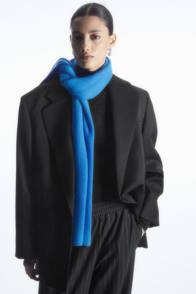 Black COS Cashmere-Blend Scarf Scarves | KY17-K0FX