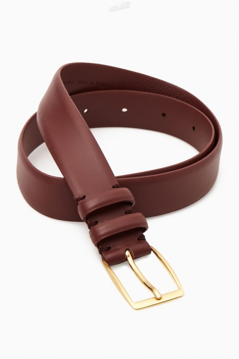 Black COS Classic Leather Belt Belts | XH62-P5NI