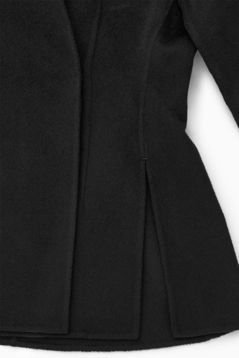 Black COS Collarless Double-Faced Wool Blazer Blazers & Tailoring | ZY15-C1ZM