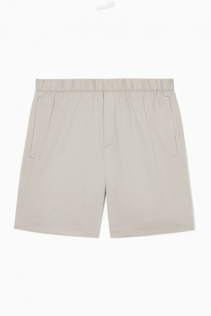 Black COS Elasticated Cotton-Blend Shorts Shorts | OB11-T2VT