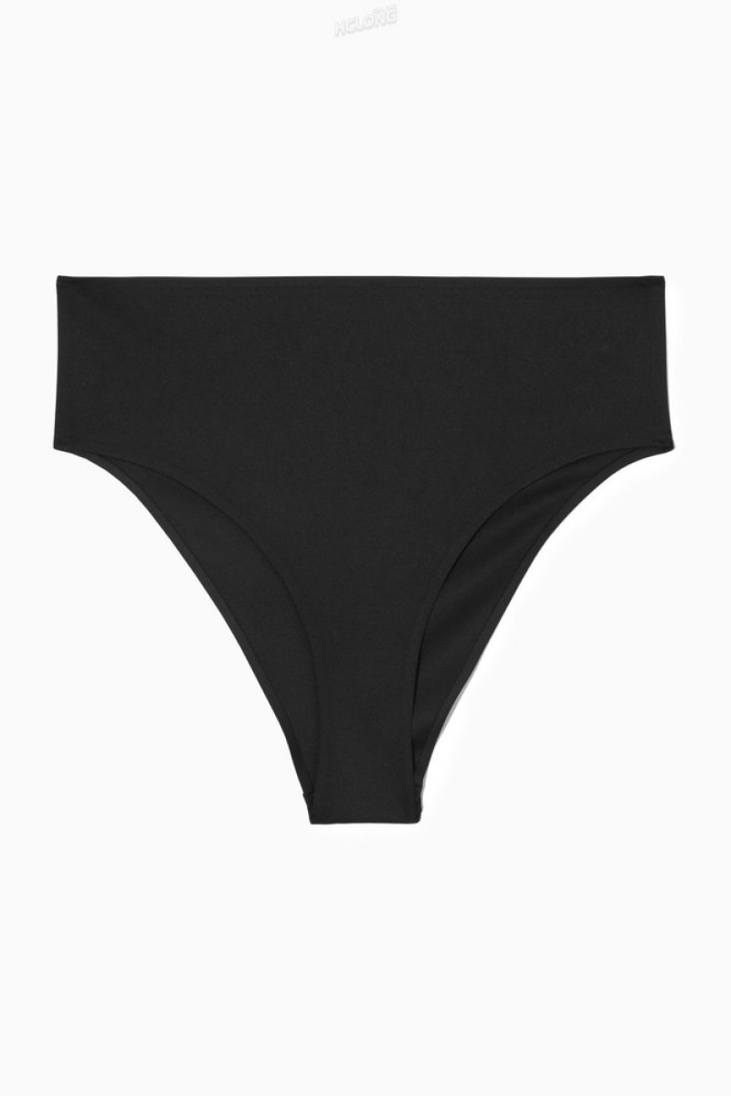 Black COS High-Waisted Bikini Briefs Swimwear | ZM05-O2RT