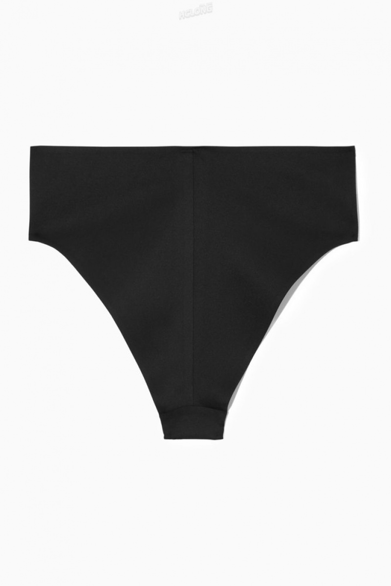 Black COS High-Waisted Bikini Briefs Swimwear | ZM05-O2RT