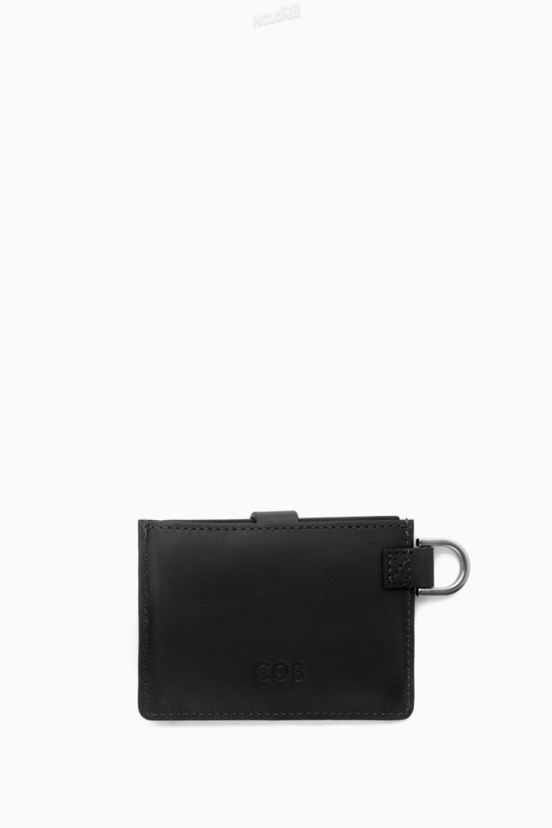 Black COS Leather Lanyard Cardholder Cardholder | PS71-K7CI