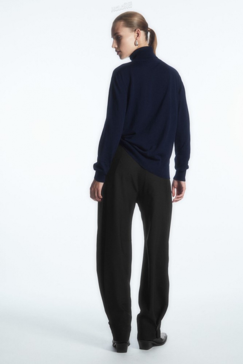 Black COS Merino Wool Roll-Neck Sweater Sweaters & Cardigans | KE42-C2LX